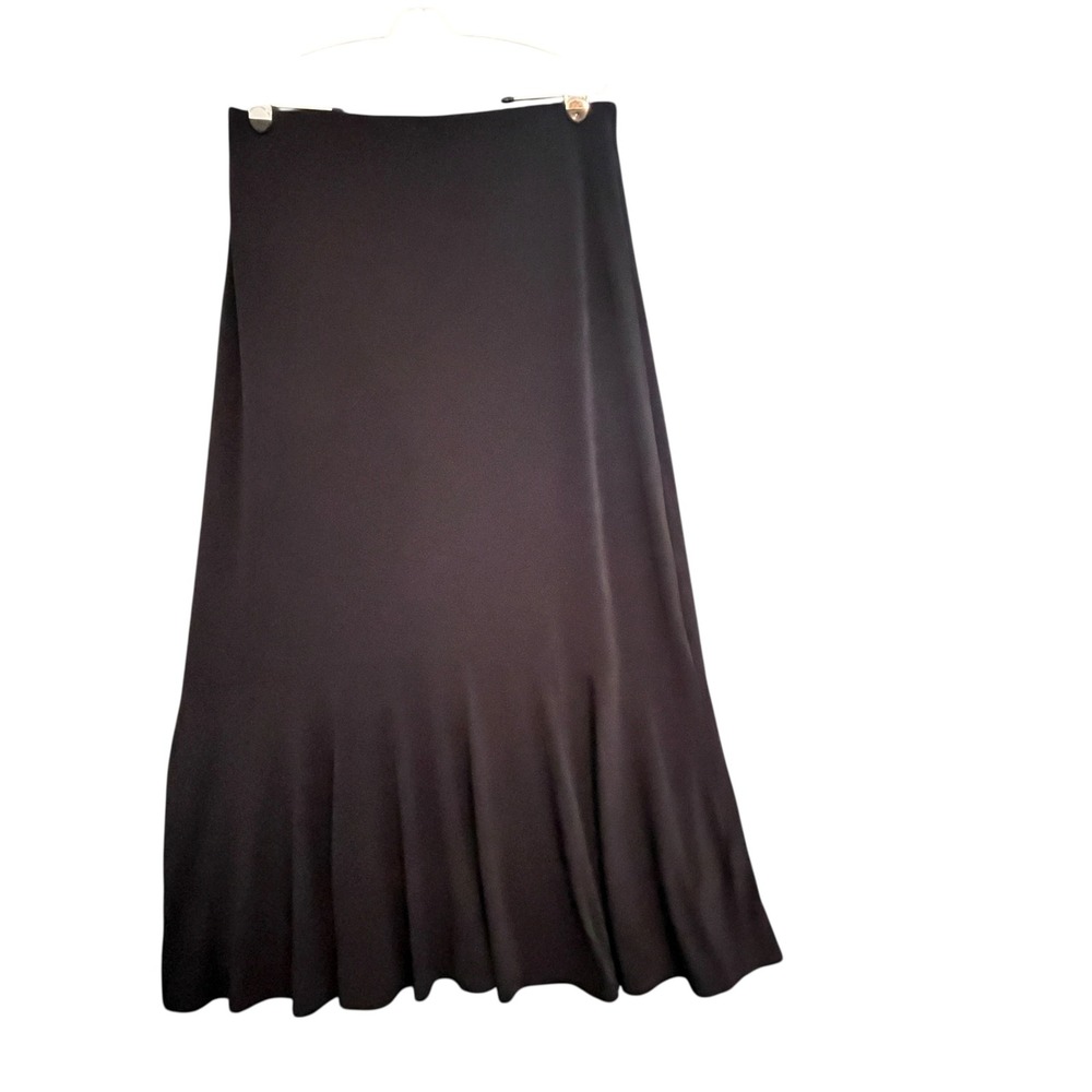 ECI Black Trumpet Maxi Skirt Womens Large Flared Mermaid Goth Dark Academia 90s